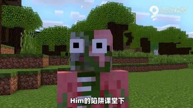 我的世界猪人变成漂亮姑娘史蒂夫被放在铁路