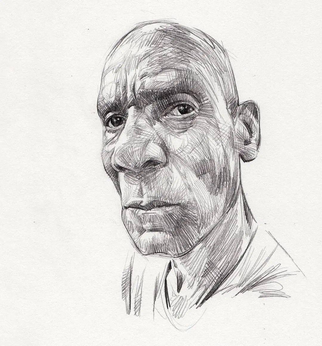 他笔下的风格速写不太适合联考,davemalanart画风超炫酷的速写头像