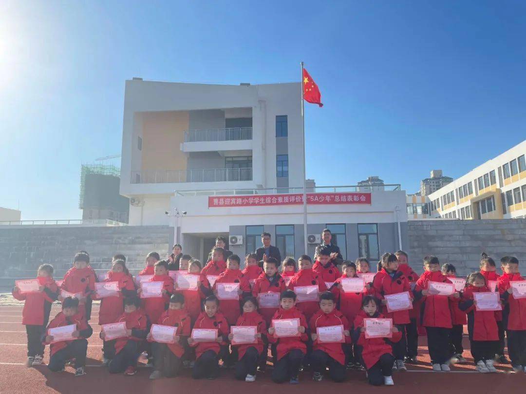 誉5a少年展迎宾风采曹县迎宾路小学学生综合素质评价总结会