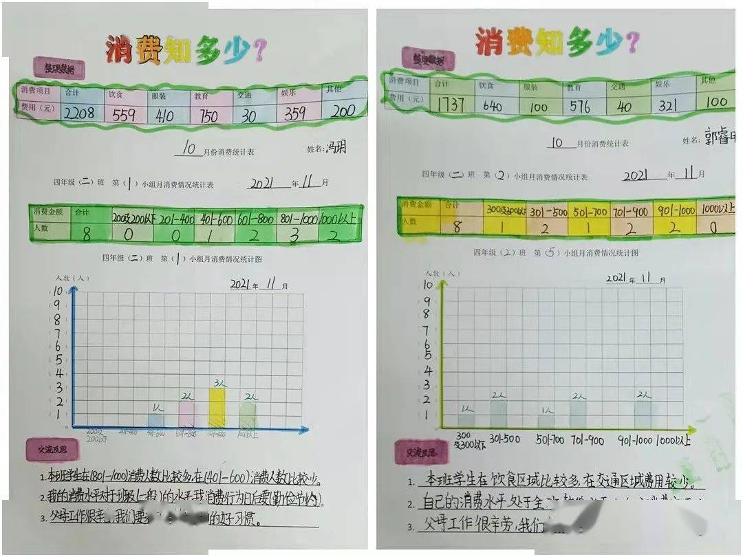 三年级二班 王涵 四年级"消费知多少"调查作业 四年级"美丽的密铺"