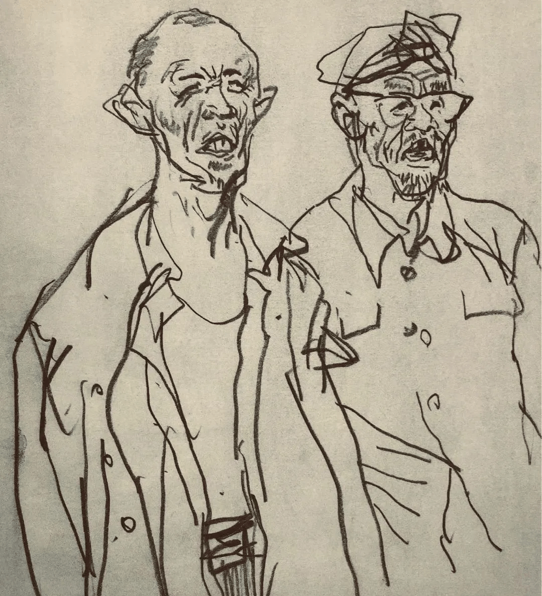 中国画人物画大家姚有多速写作品欣赏