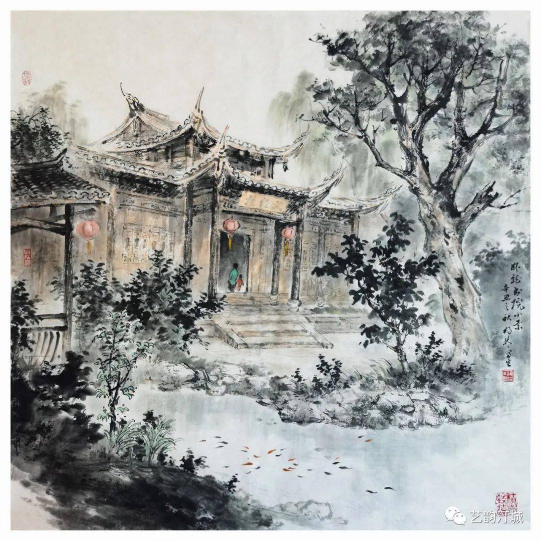 《荷》董水荣国画《老屋板栗树》董水荣国画《清光有流香》谢正养国画