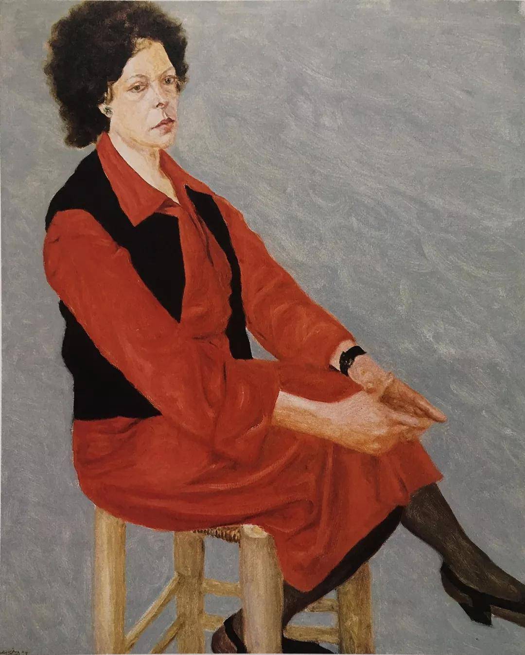 madrid100 x 81 cmoil on canvasanne in orange and blue1988