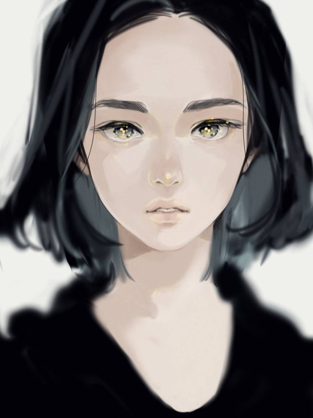 【素材】悲伤女孩子插画