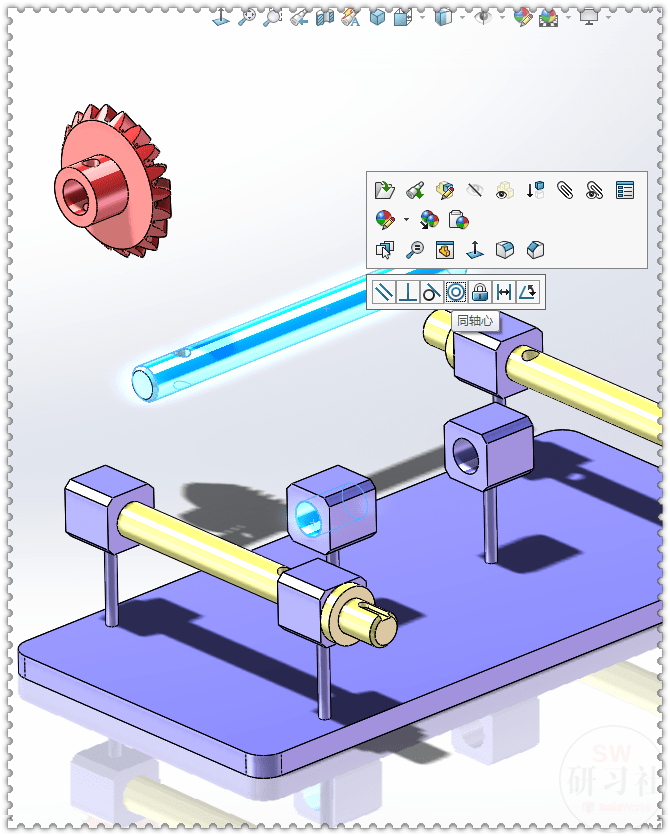 用solidworks製作的:錐齒輪傳動