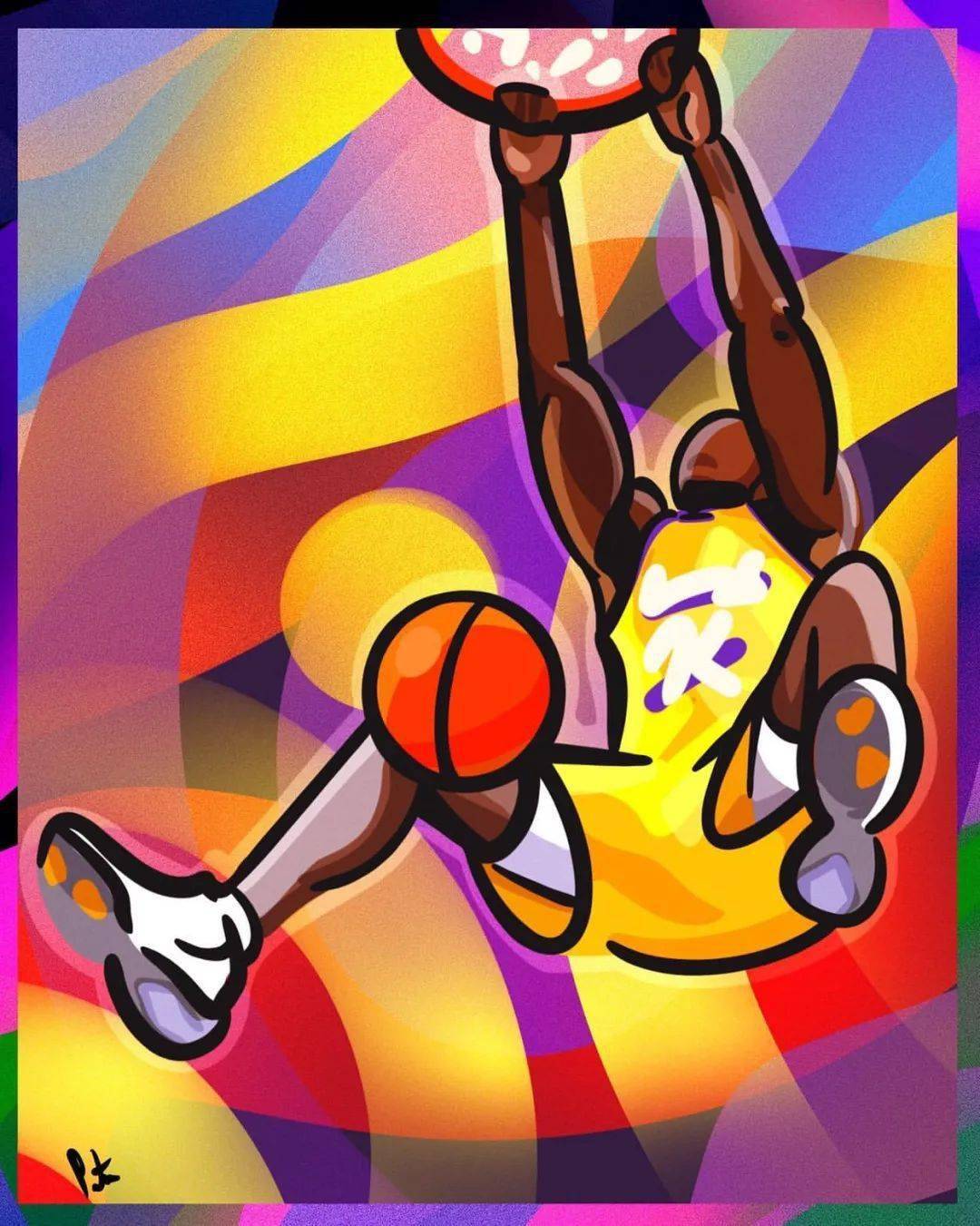 篮球壁纸值得收藏的球星手绘挂像