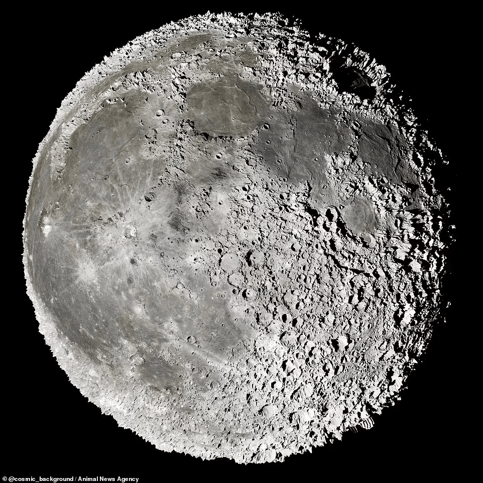 20万张照片拼贴出月球表面精细立体地形
