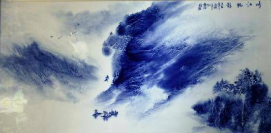 青花泼墨山水艺术家——黄永胜_作品_陶瓷_瓷板画