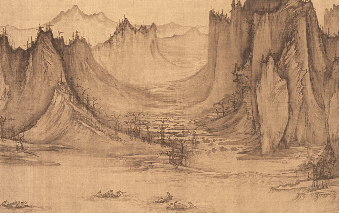 宋 许道宁《渔舟唱晚图》局部 美国纳尔逊-艾金斯美术馆藏p73 明 沈度