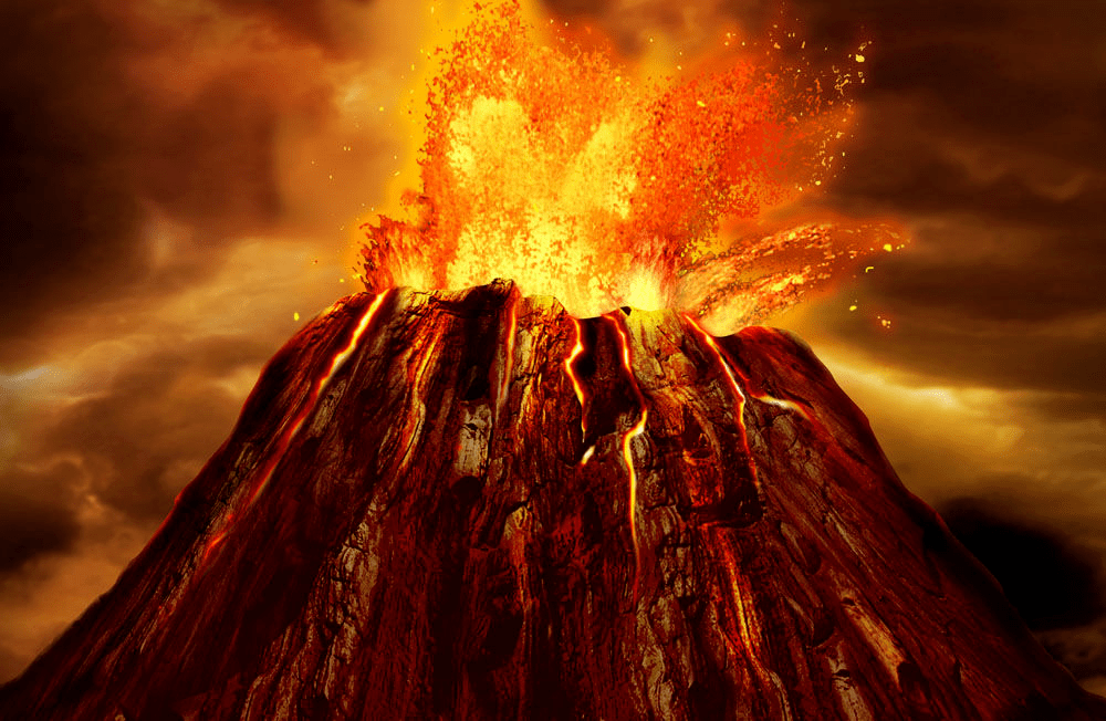 大规模火山喷发示意图(图片来自网络)