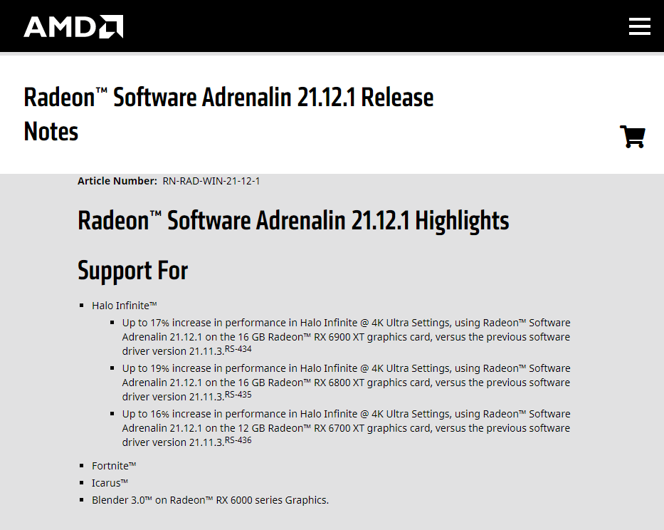 问题|AMD 肾上腺素 21.12.1 驱动发布：《光环：无限》性能大幅提升