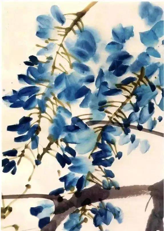 国画教程紫藤花画法示范