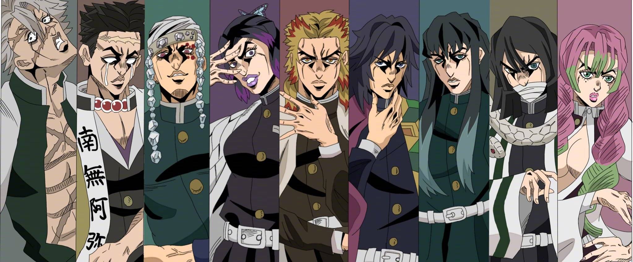 鬼灭之刃x Jojo的奇妙冒险 梦幻联动 推 Harpuia Tomo 动漫 二次元 奇妙冒险