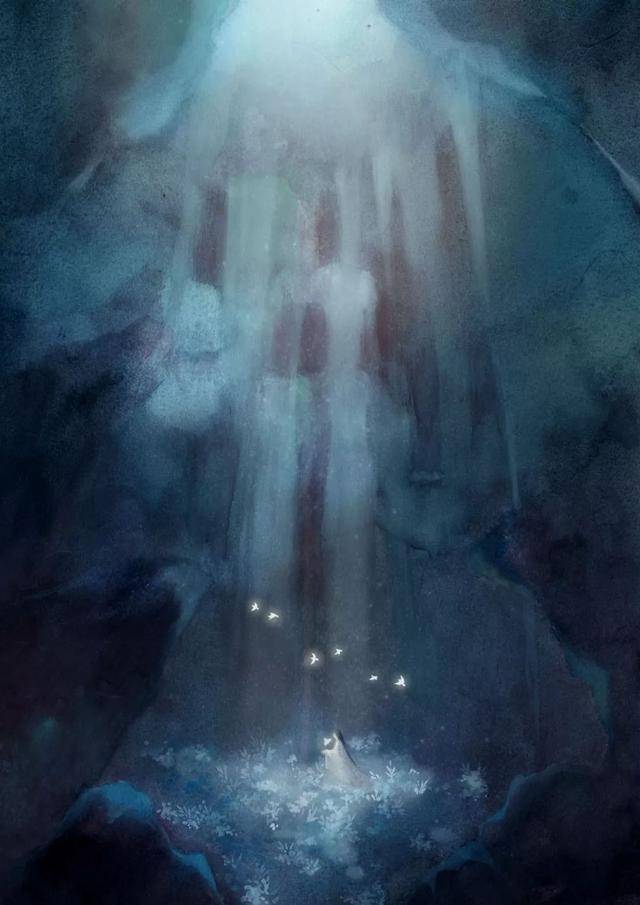 她是自由插画师辰露，出版个人画集《十六夜诗》_作品_同人_细节
