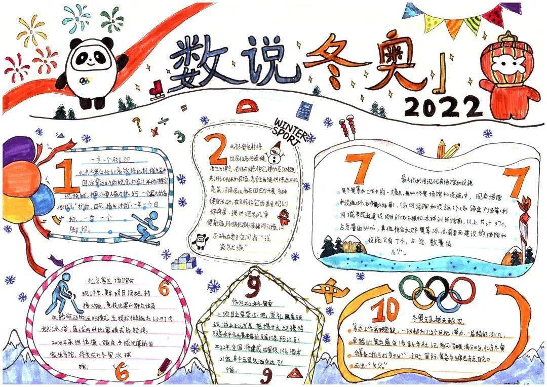 三年级冬奥会数学小报图片