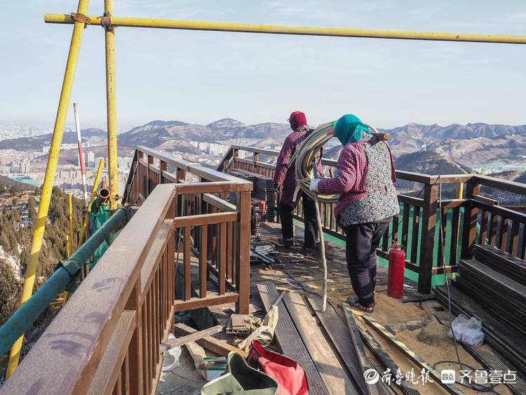 山顶寒风吹，大千佛山风景区绿道联通工程忙收尾