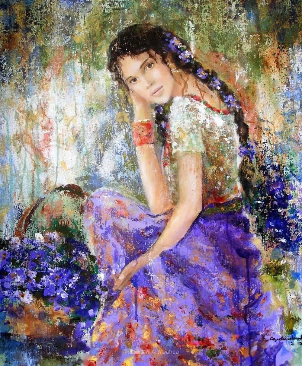色彩大胆丰富葡萄牙女画家67卡罗莱娜人物油画作品欣赏