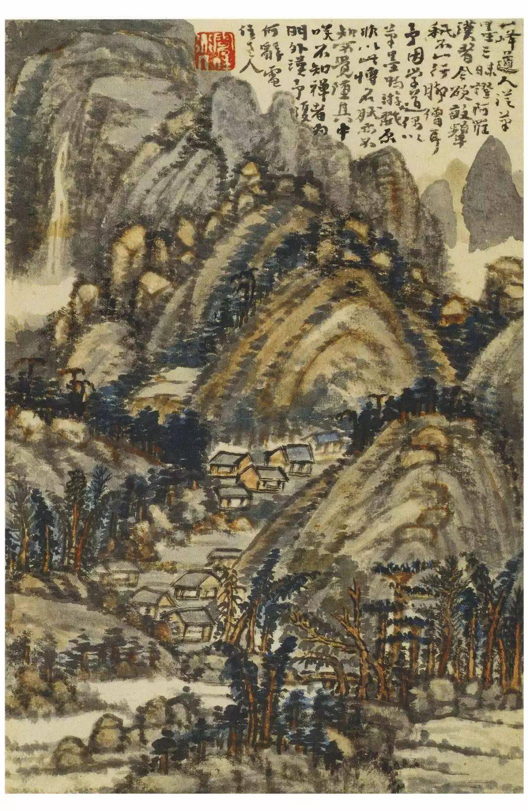 髡残山水册页笔墨高古
