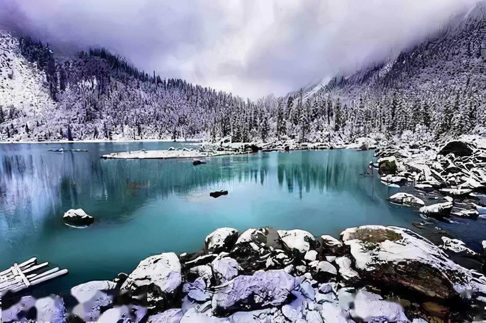 然乌湖冬天图片