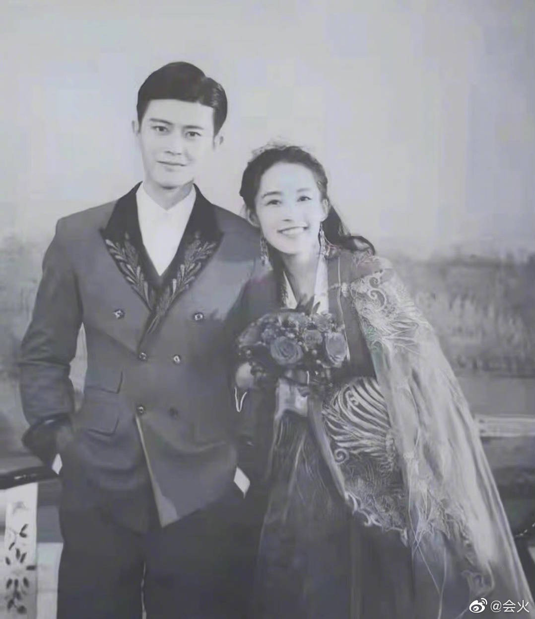 李沁的丈夫结婚照图片