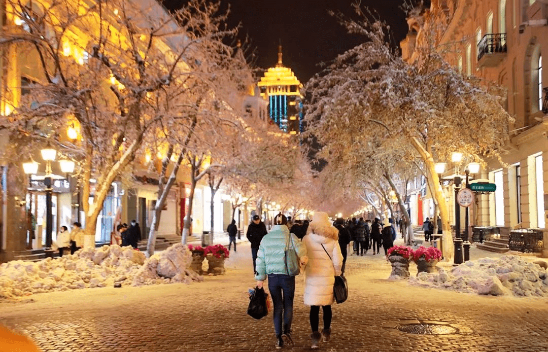 暴雪過後的哈爾濱中央大街比歐洲的街道還美