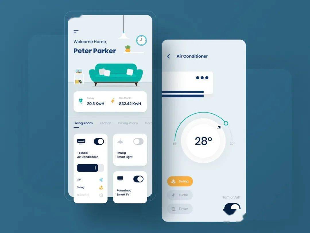 设计灵感:12 组物联网 app 界面设计_部手机_电器_控制