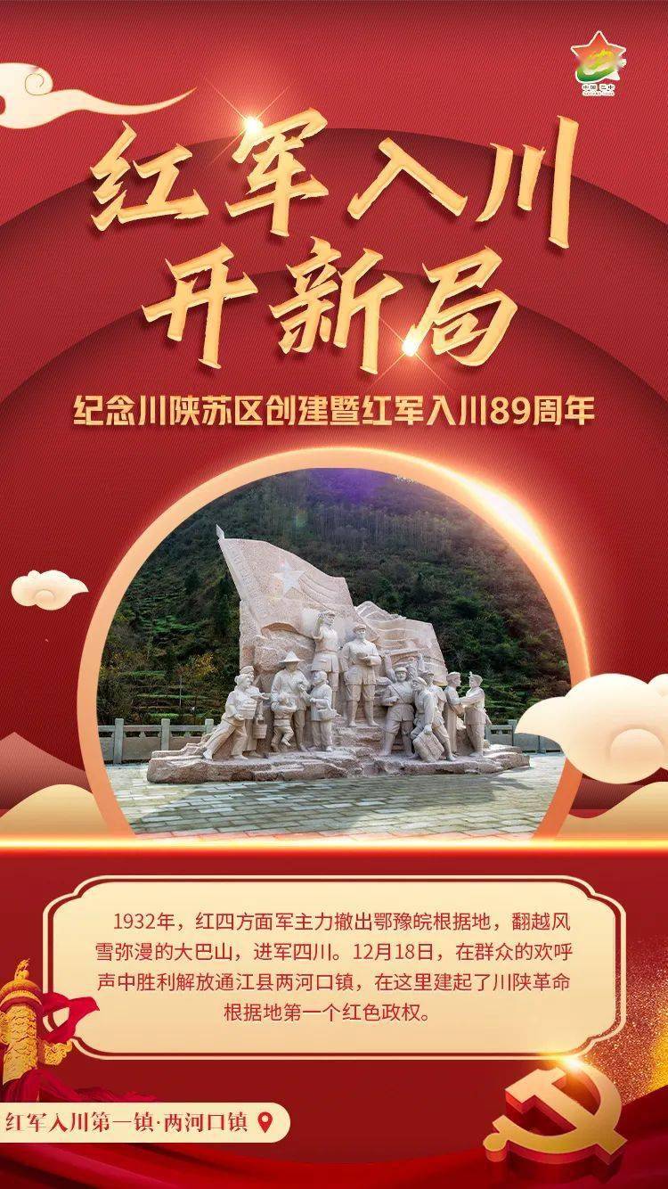 关注89年前的今天红四方面军从通江两河口入川