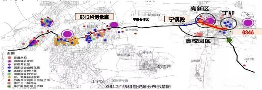 346国道城区段是312国道宁镇段向镇江主城的延伸段,是镇江融入南京