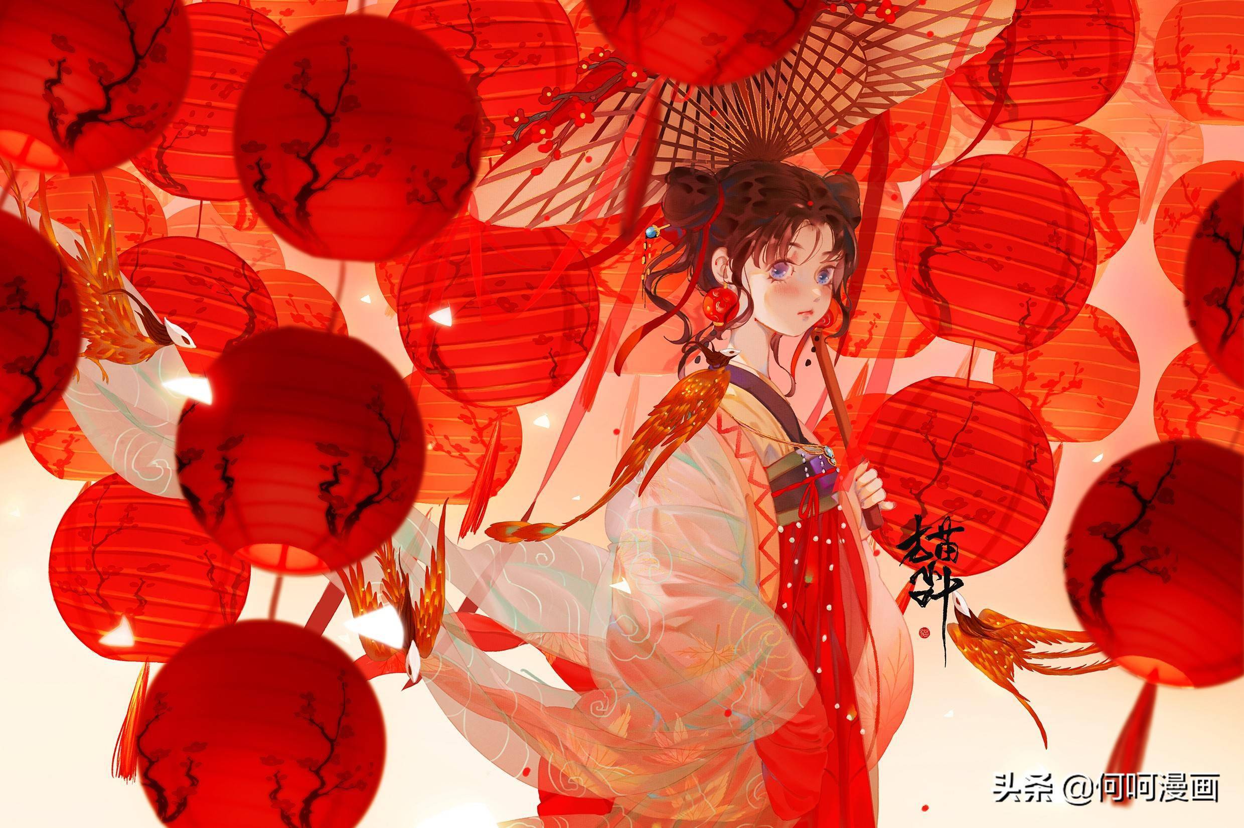 造型漂亮色彩唯美的一组国风古典人物插画作品让人赏心悦目