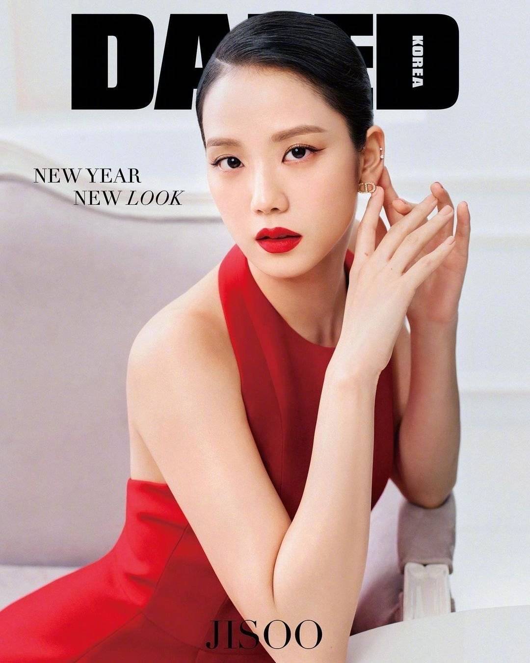 金智秀dazedkorea2022一月开年封面红裙娇艳魅力