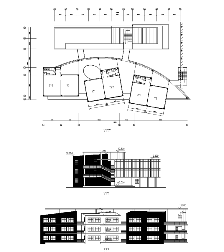 16套幼兒園景觀cad平面圖建築立面圖景觀室內平面圖