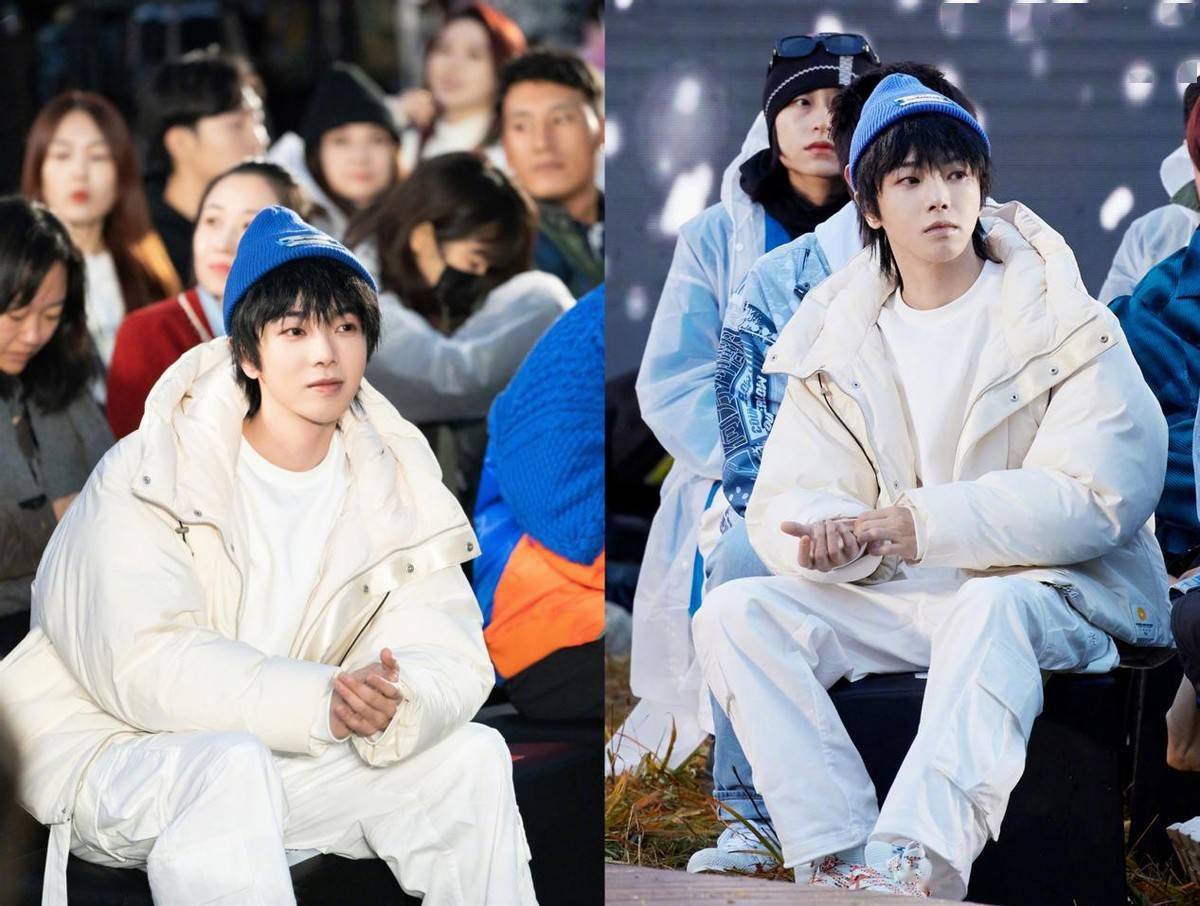 华晨宇的私下穿搭也挺普通穿印花羽绒服不像明星感觉挺低调的