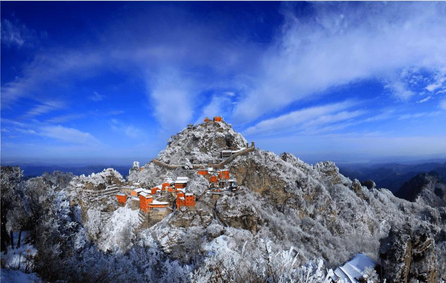 武当山金顶雪景图片