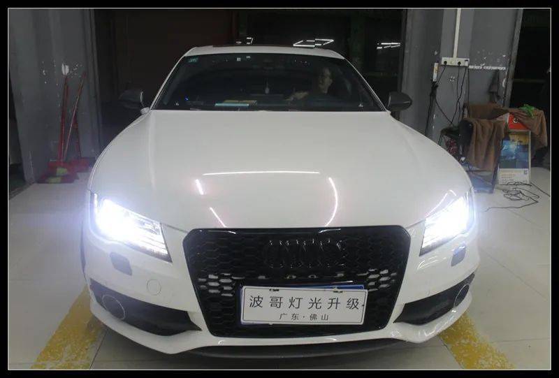 奥迪a7氙气大灯升级激光透镜效果翻倍