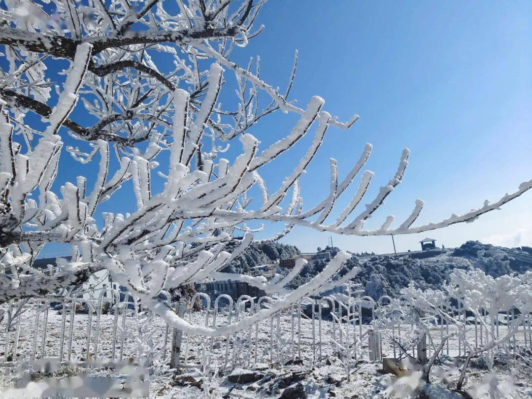 临海括苍山雪景图片