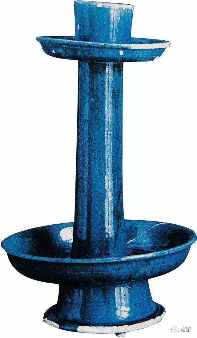 古代蓝釉图文_唐代_蓝色_三彩