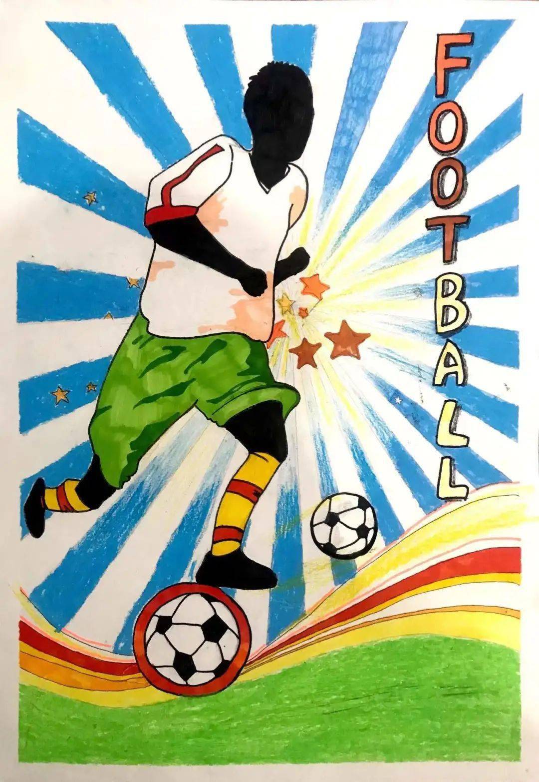 校园足球海报手绘图画图片