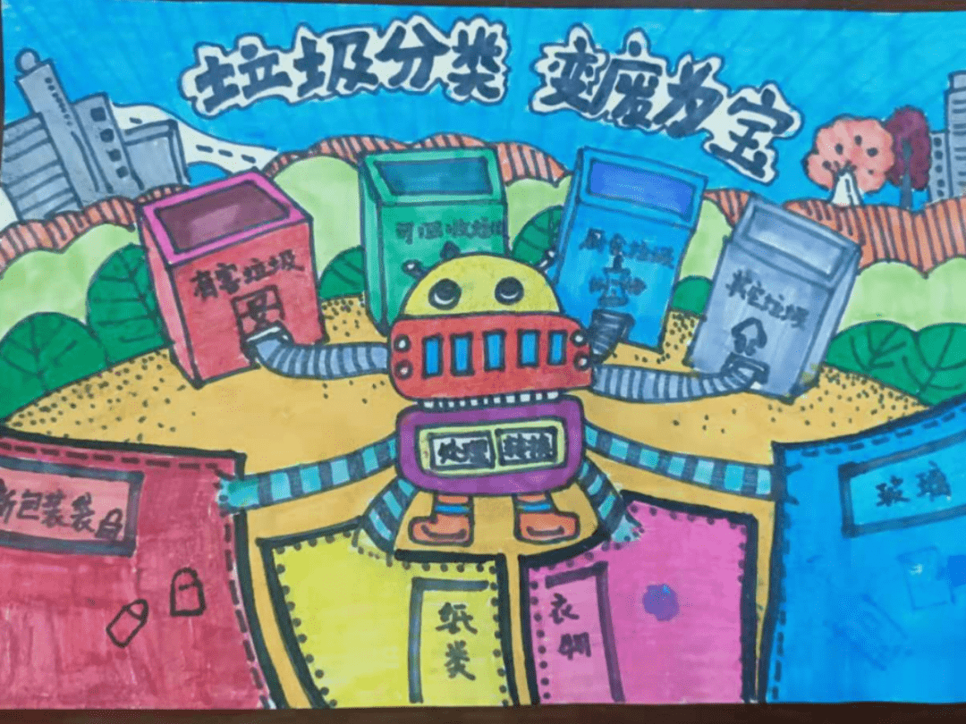 日照市组织"供销环境杯"生活垃圾分类儿童画大奖赛评选活动,附获奖