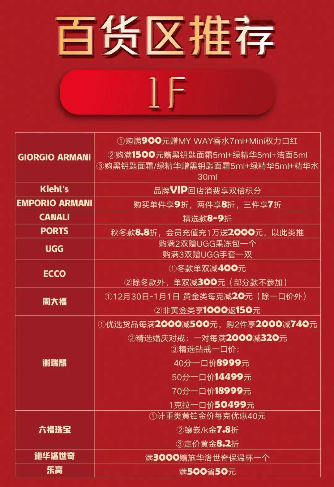 圆梦2022逸天城百货区600省30化妆品88折满999加赠100兰蔻券1月1日3日