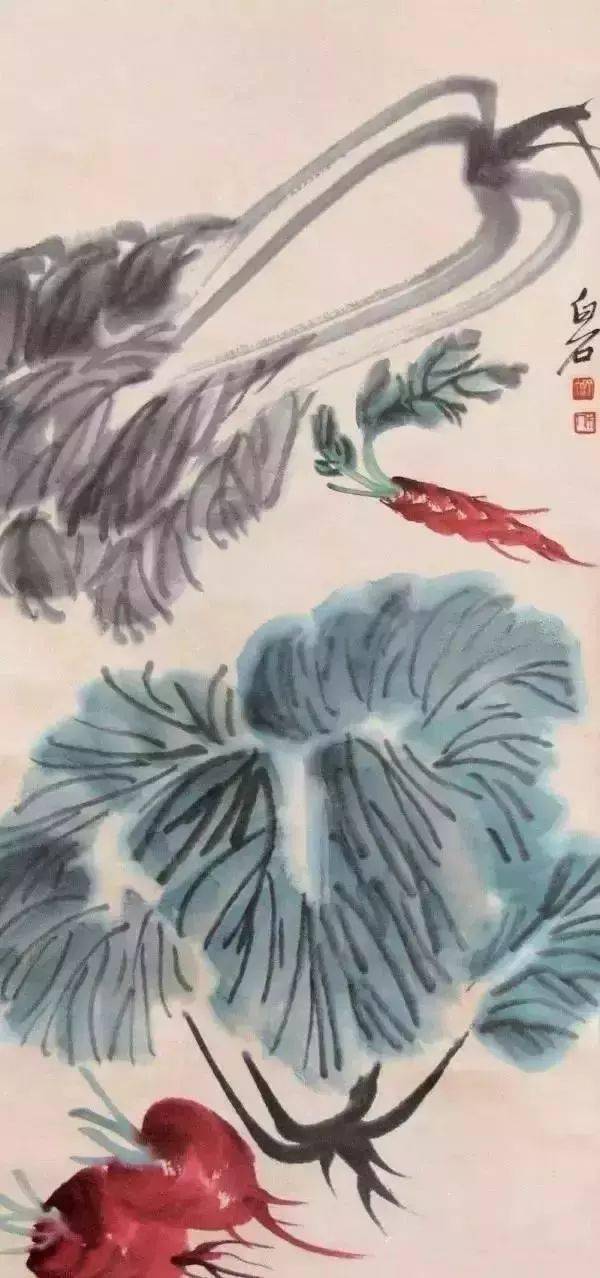 七位大师画的冬储大白菜_张大千_齐白石_生活