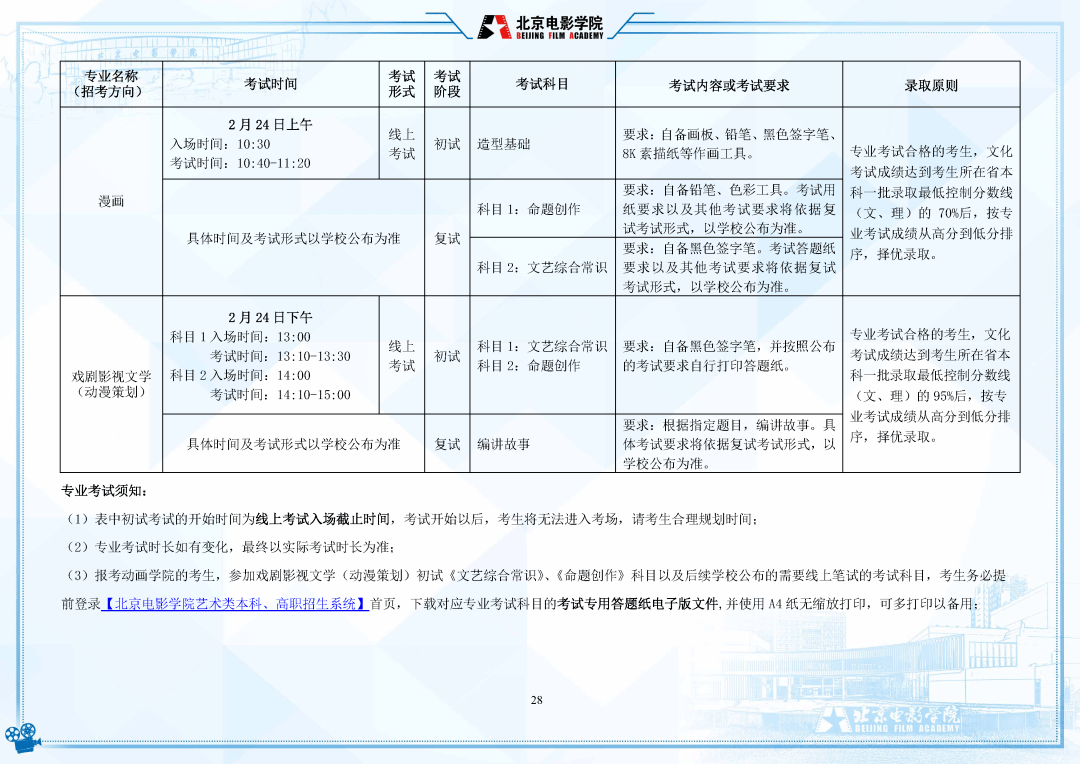 考试|明日起报名！北京电影学院2022年招生简章发布