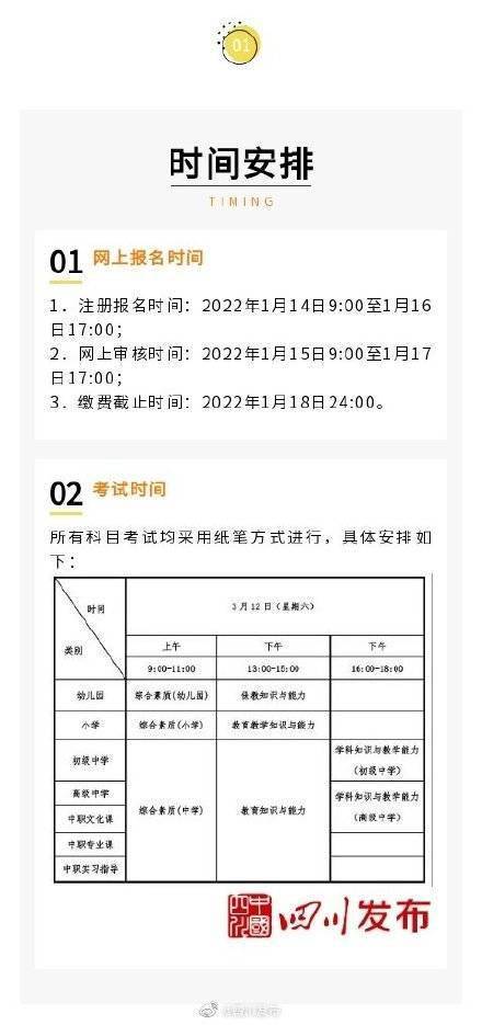 公告|四川2022年上半年中小学教师资格考试来啦！