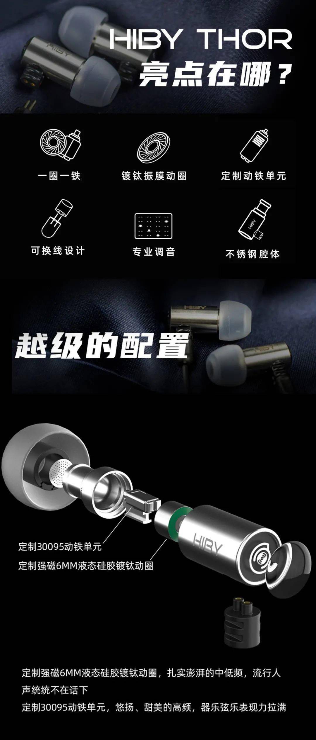 设计|海贝推出 HiBy Thor 一圈一铁入耳式耳机：首发 298 元，可换线