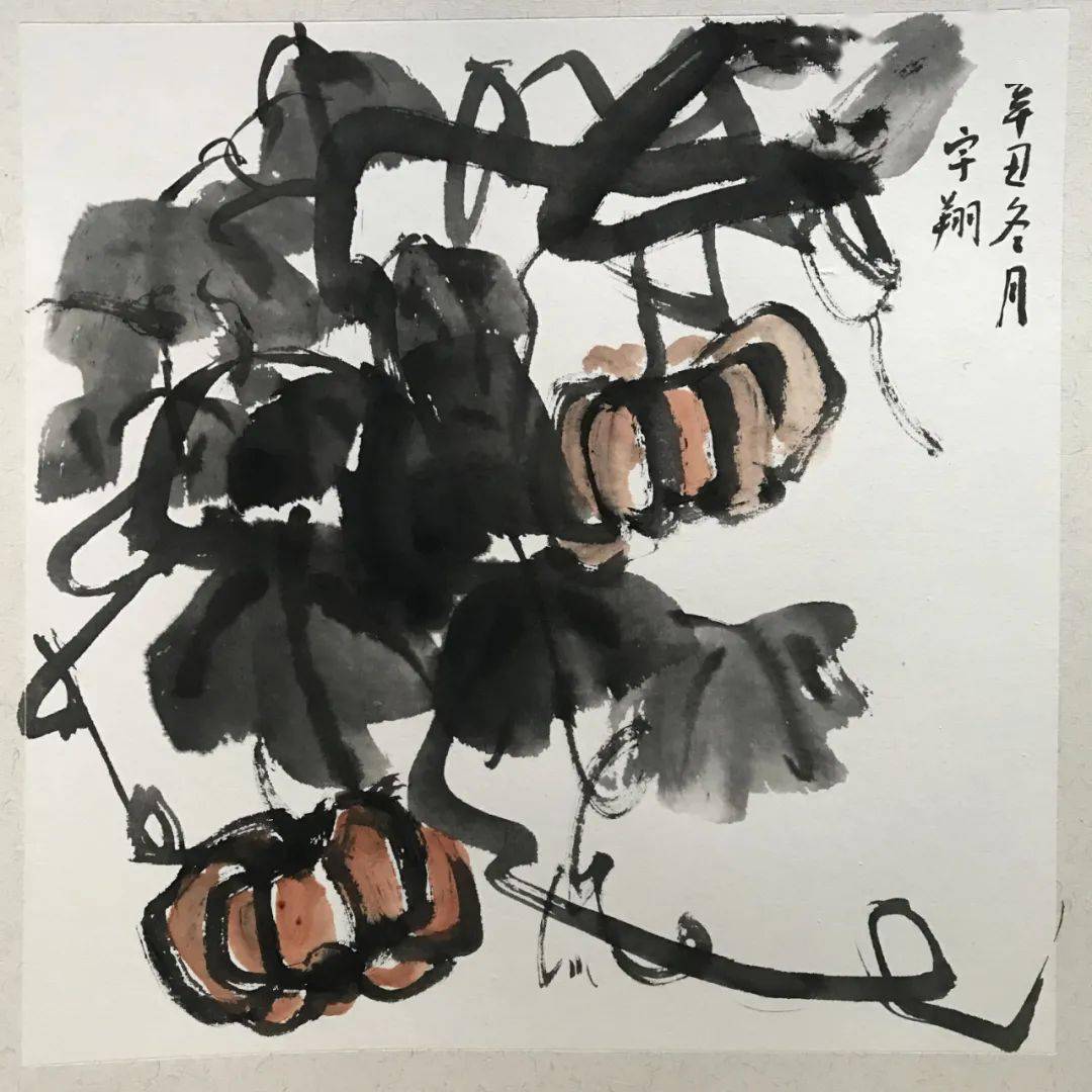 随性弄笔,脸有点墨