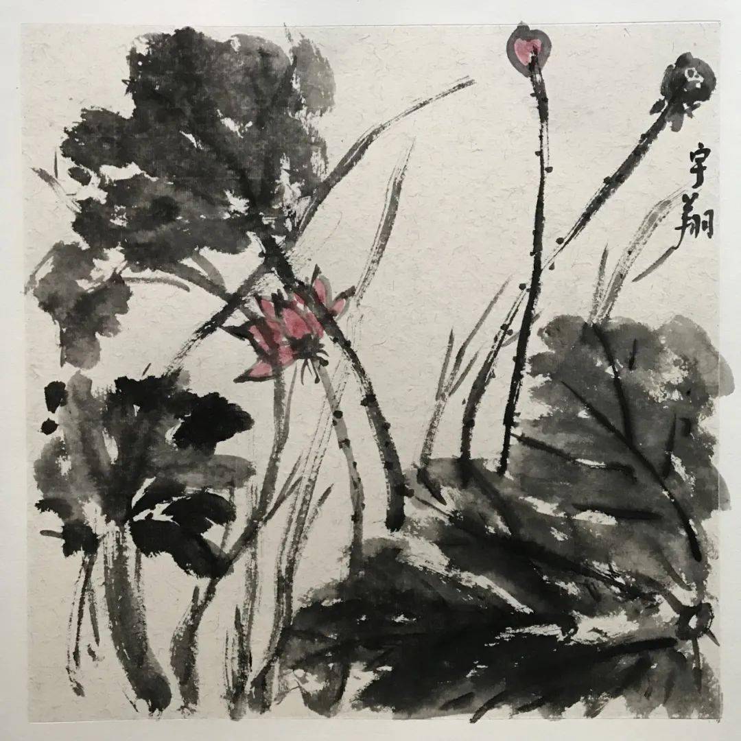 随性弄笔,脸有点墨