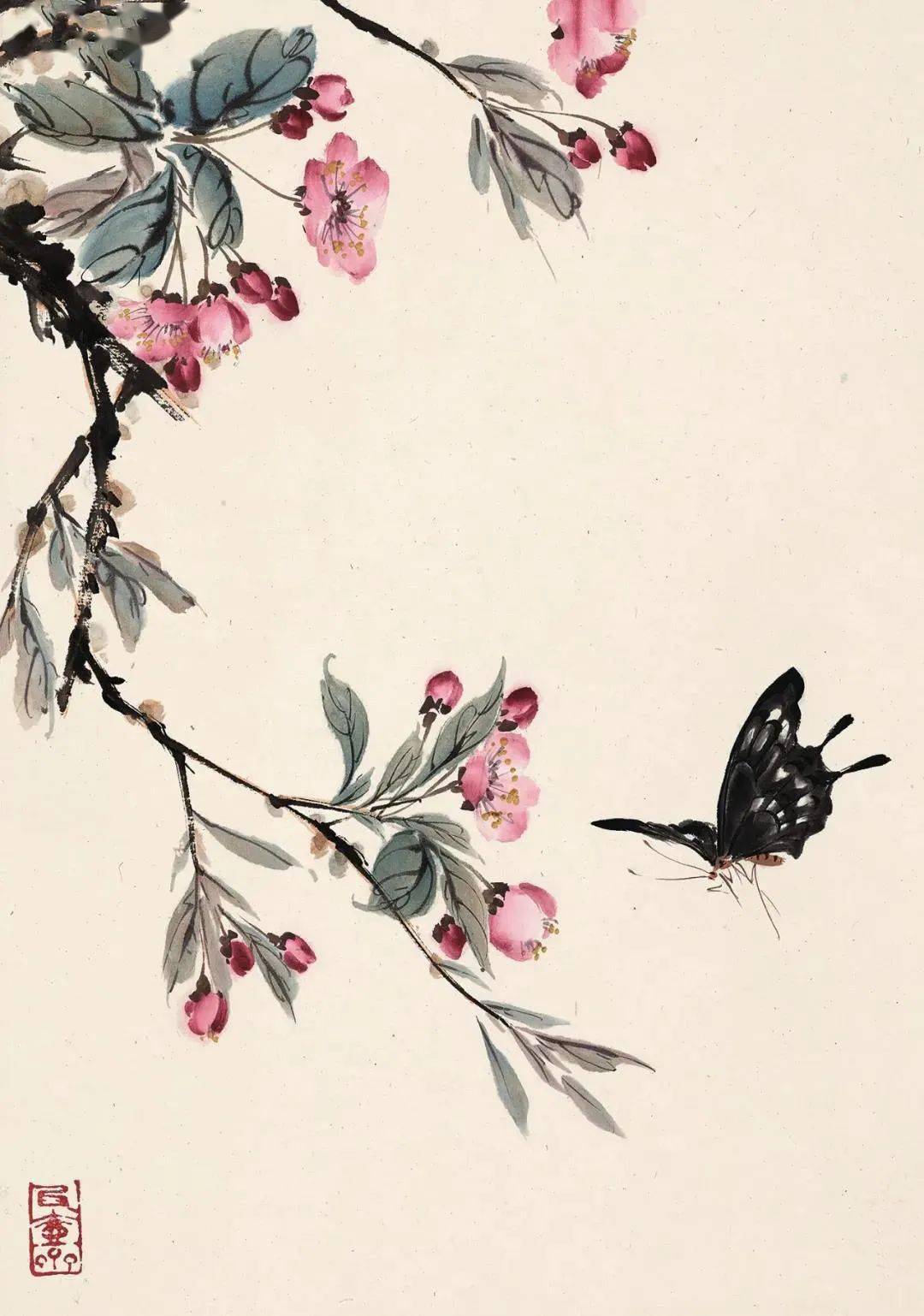 王雪涛十二月令花卉册生意盎然