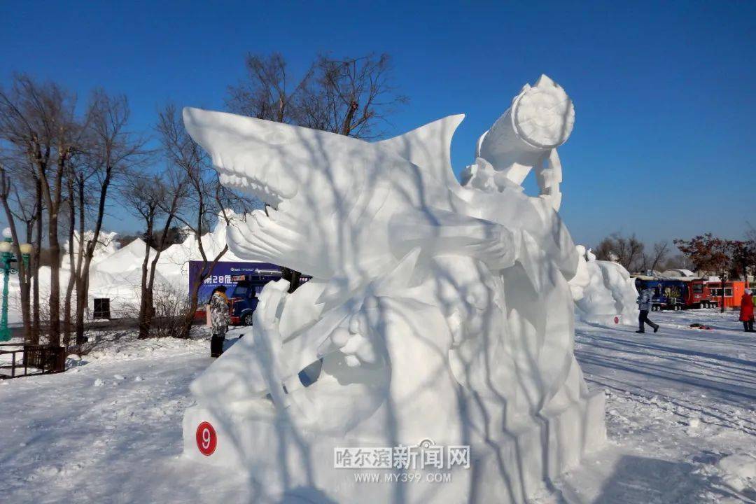 各種風格,環繞式欣賞,這裡的雪雕厲害了_比賽_精品_冰墩