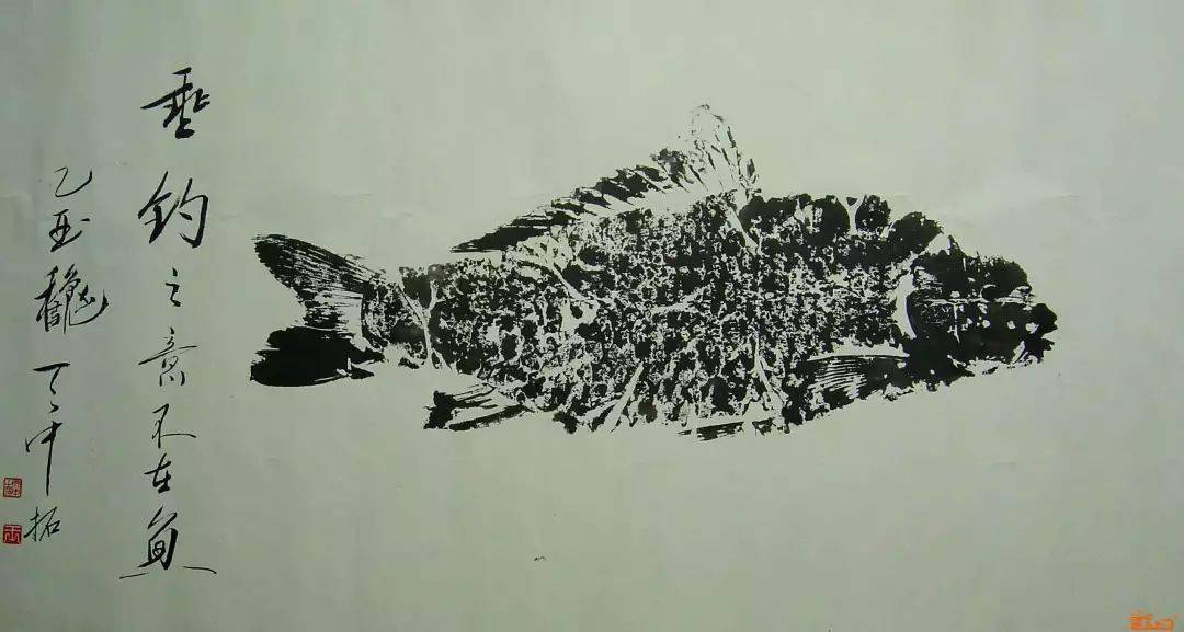 将活鱼拓画您能欣赏得了这样的艺术吗