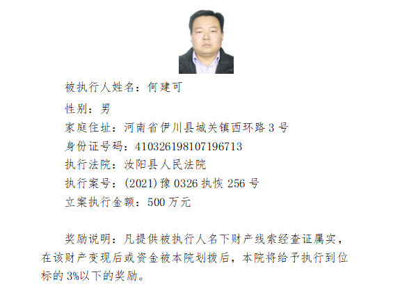 举报有奖第四批失信被执行人名单公布