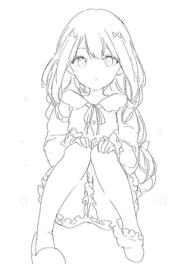 绘画技能分享线稿分享第79期埃罗芒阿老师